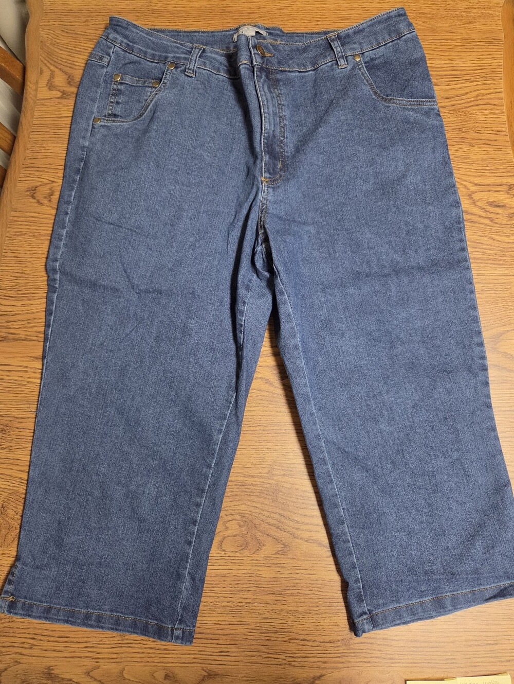 Woman Within Relaxed Fit Blue Jean Capris Size 18W